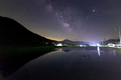 水田と天の川