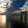 滋賀 白鬚神社 湖中の鳥居