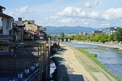 京都 川床の影