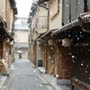京都  雪の中の宮川町
