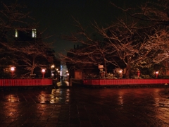 京都 祇園の雪夜