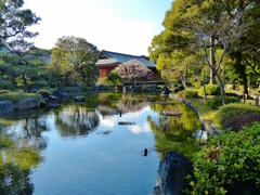 京都 城南宮 庭園の水景