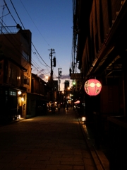 京都 花街の夕焼け