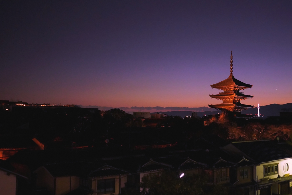 京都 八坂の夕焼け