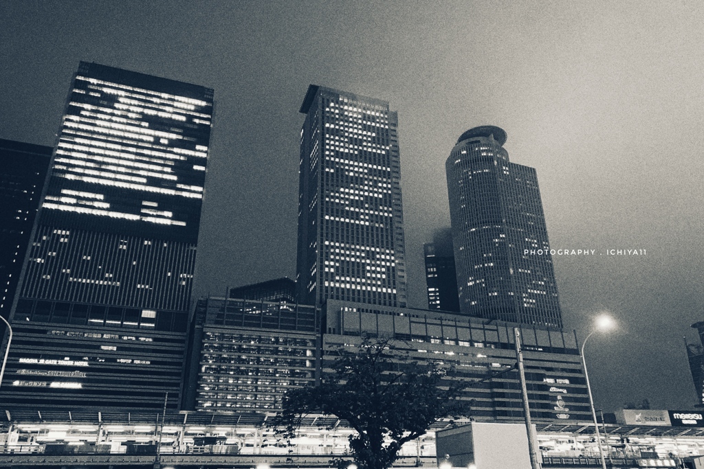 rainy twin towers