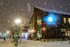 Starbucks in a snowy town