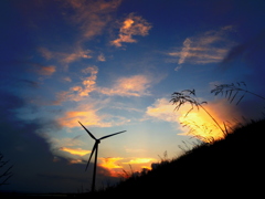 風車のある夕景　-　IMGP0887