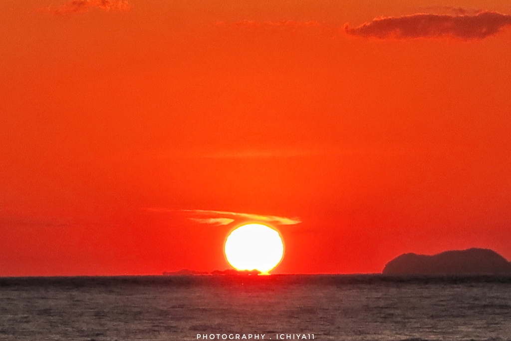 塩屋海岸の夕陽