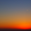 夕暮れと飛行機