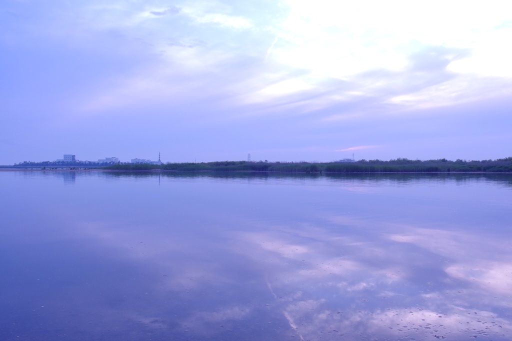 河口夕景