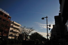 円形の飛行機雲