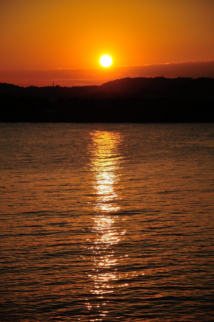 八景島からみた夕陽