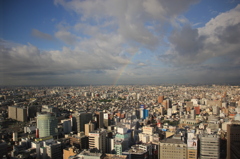 名古屋マリオットアソシアホテルから虹のかかった風景