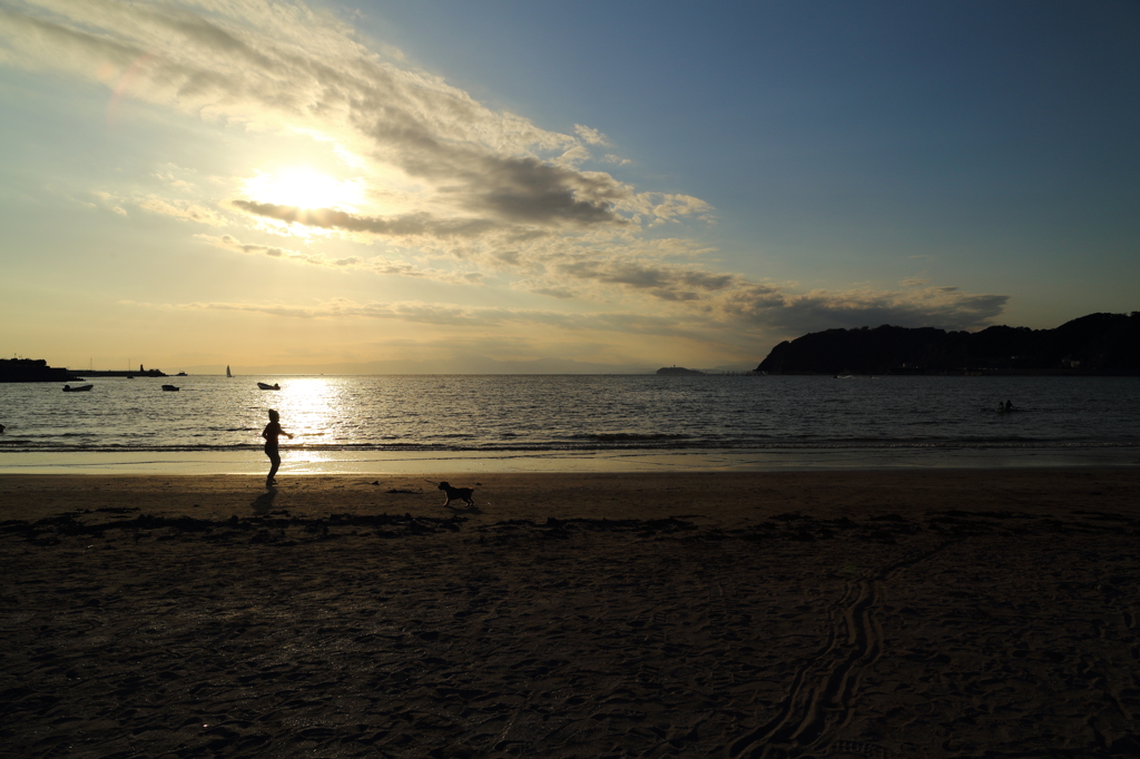 逗子海岸の夕景