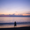 夕暮れの海岸