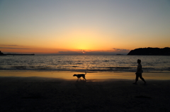 逗子海岸の夕景