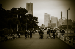 横浜　山下公園にて