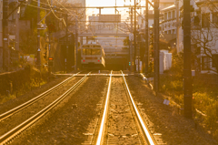 夕暮れ線路