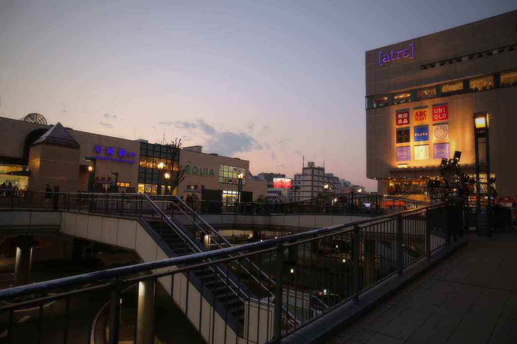 川越駅東口を魚眼で撮影。