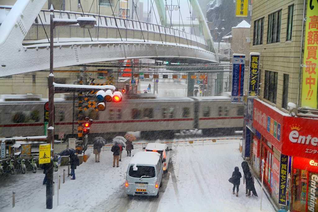 2014年2月川越駅の雪景色
