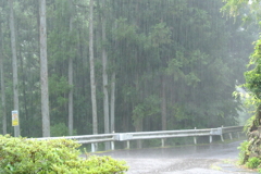 晴れなのに豪雨