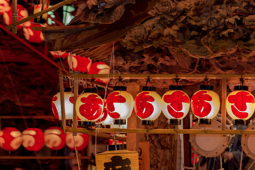 夜の秋祭り屋台２