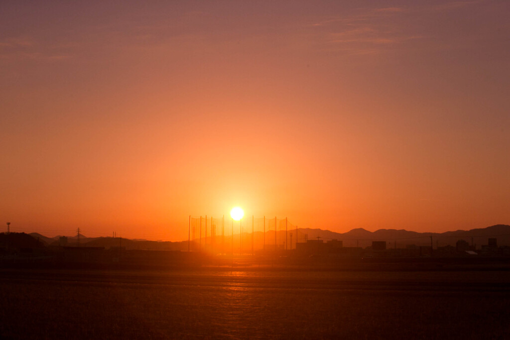 12月の夕日