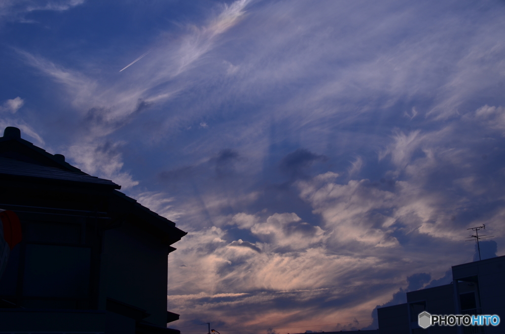 夕景の雲