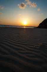 風紋のある夕景。