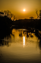 差海川夕景