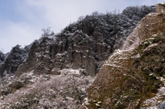 立久恵峡、雪景色。