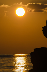 夕陽。