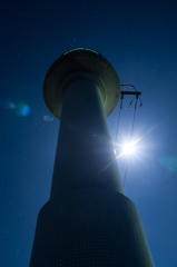 月夜の鷺浦灯台。