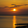 大社湾に沈む夕日。