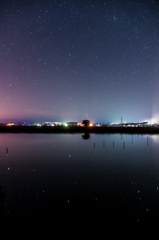 神西湖、星景。