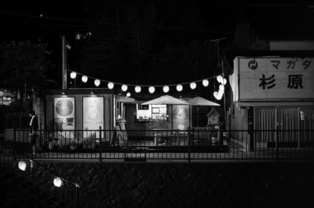 夜の散歩、玉造温泉。