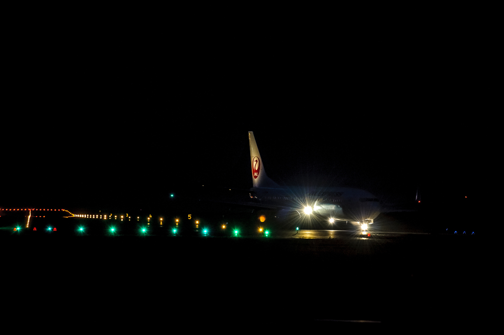 JALエクスプレスラストフライト、出雲縁結び空港発。