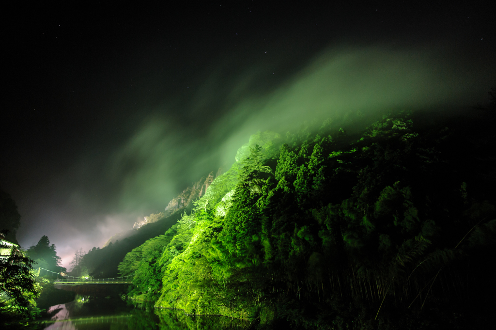 立ちこめる夜霧。