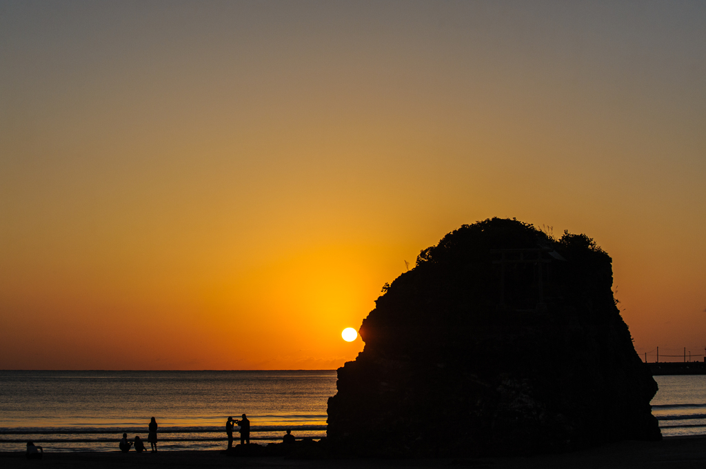 稲佐の浜の夕日。