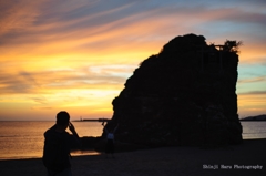 稲佐の浜、夕景。