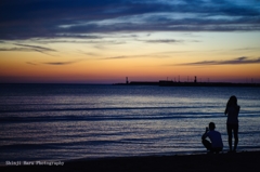 稲佐の浜、夕景。