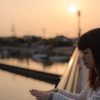 橋の上。