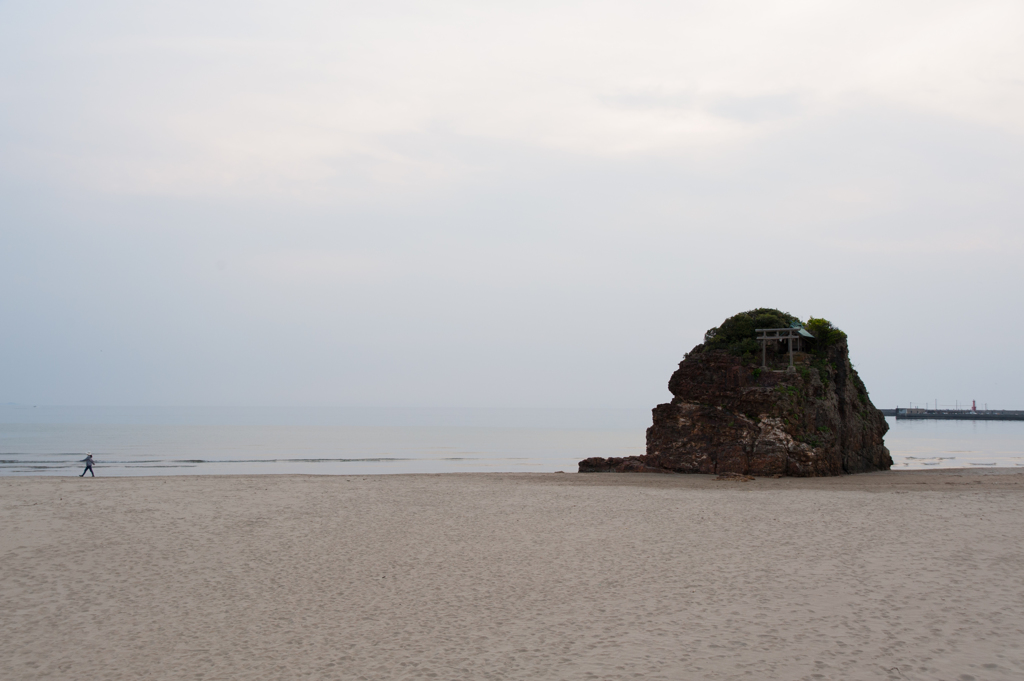霞む夕方。