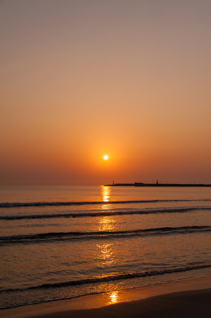 稲佐の浜の夕日。