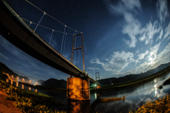 月光夜景、馬木吊橋。