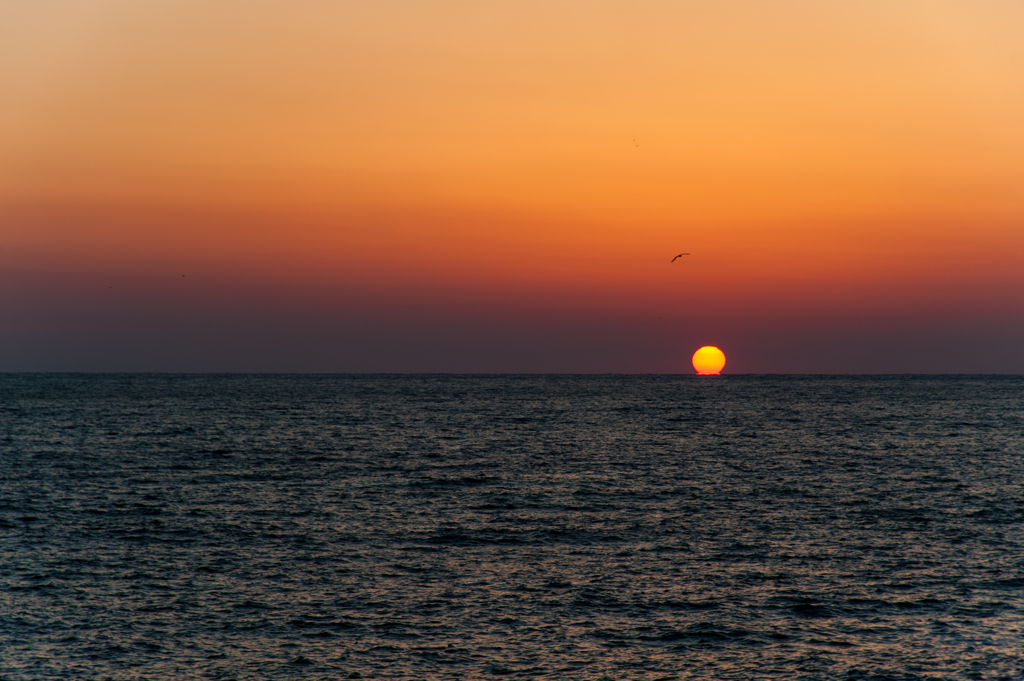 夕日のある風景。