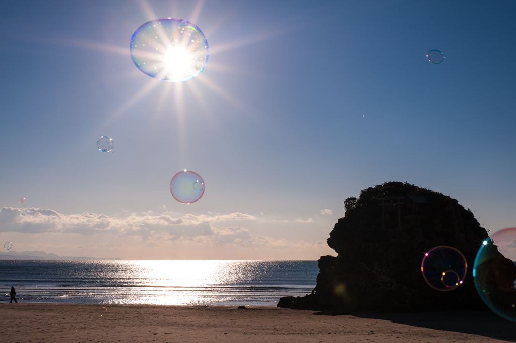 太陽を中に。