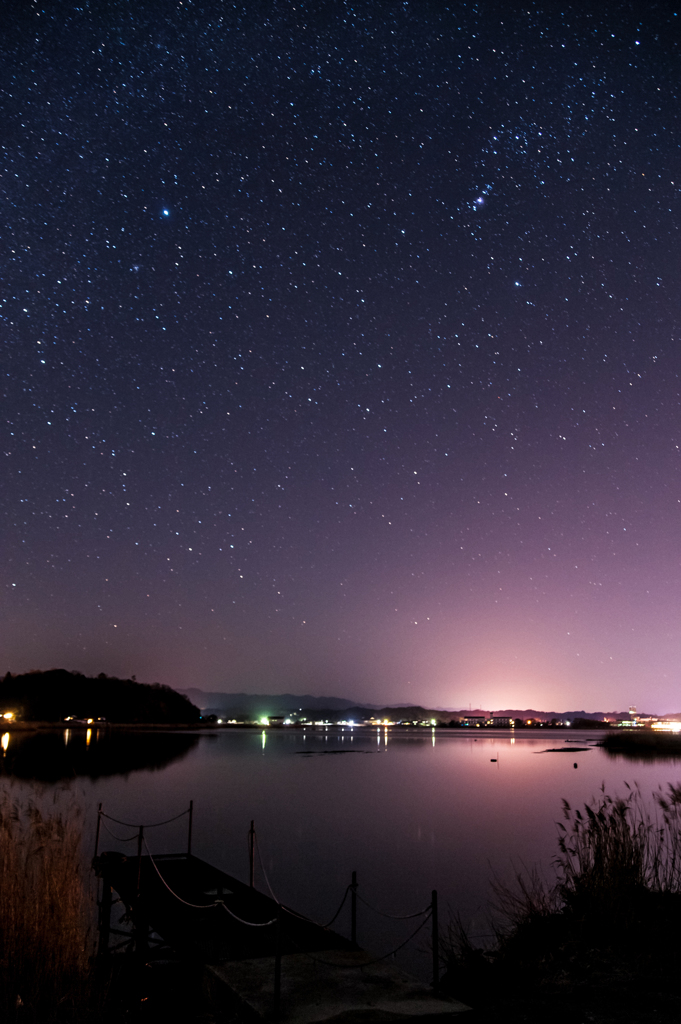 神西湖、星景。