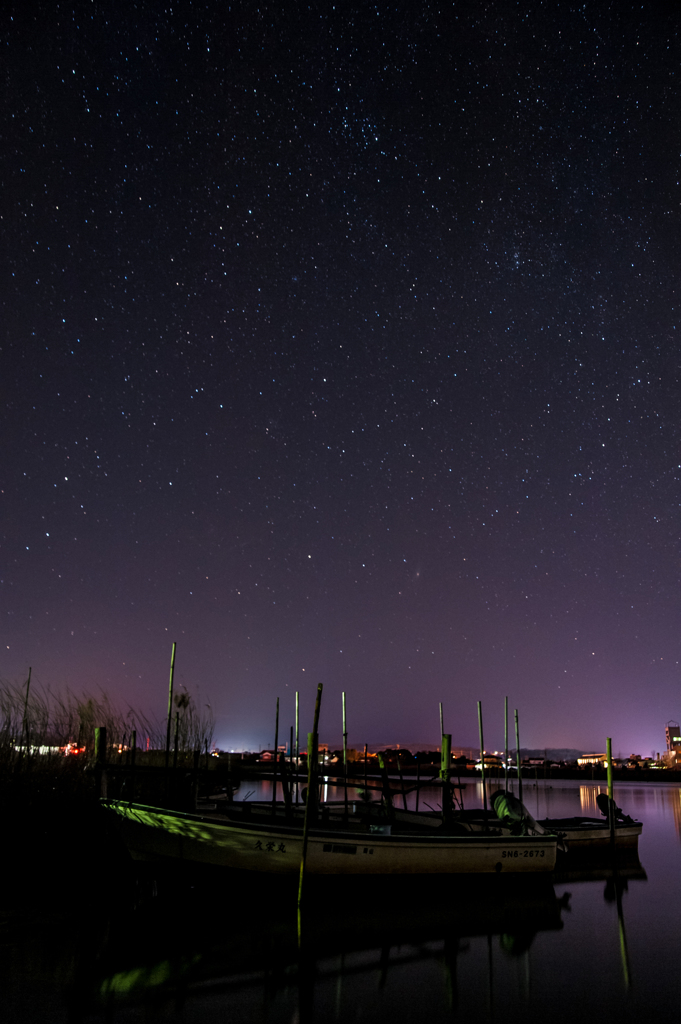 神西湖、星景。