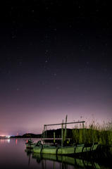 神西湖、星景。